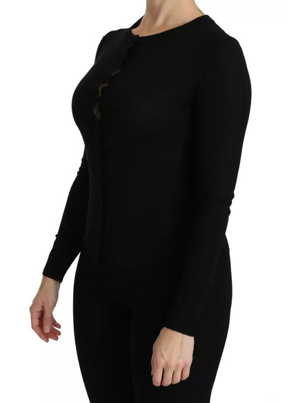Blusa de manga larga de lana virgen negra de Dolce &amp; Gabbana