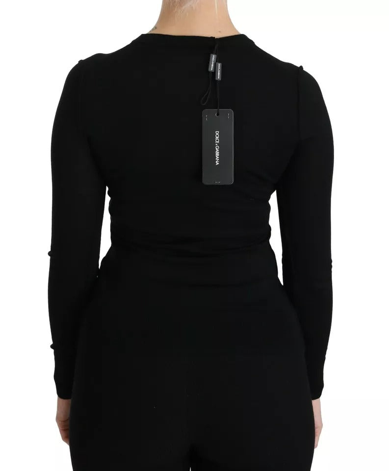 Blusa de manga larga de lana virgen negra de Dolce &amp; Gabbana