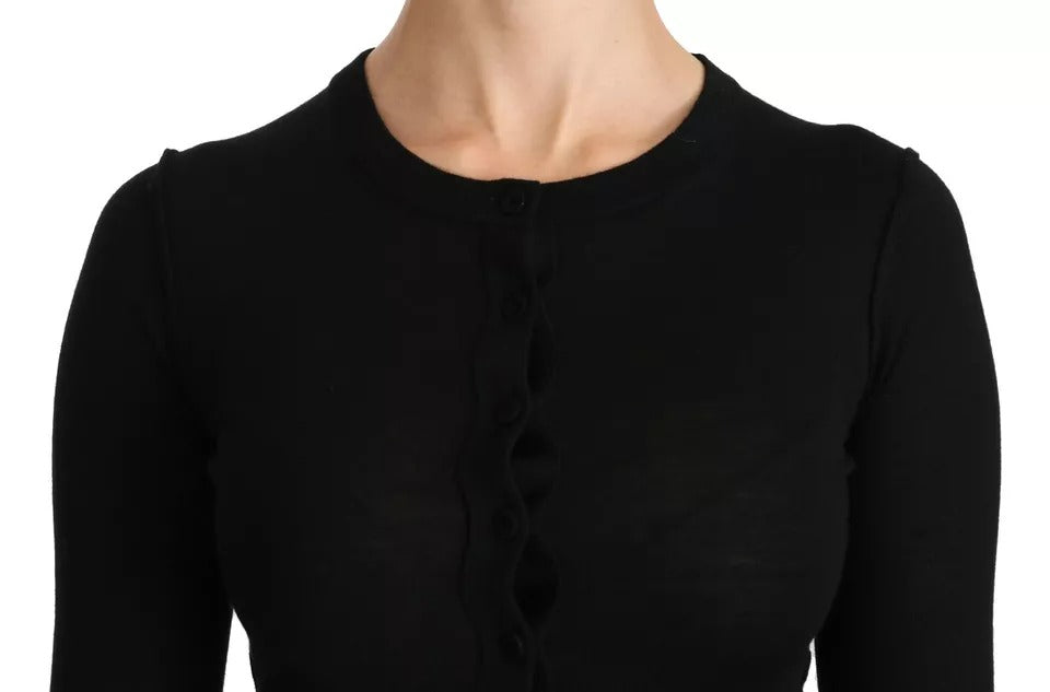 Blusa de manga larga de lana virgen negra de Dolce &amp; Gabbana