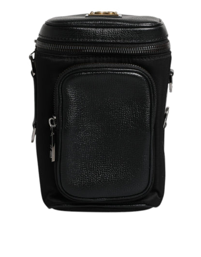 Bolso bandolera con cámara y logotipo de Dolce &amp; Gabbana en piel negra