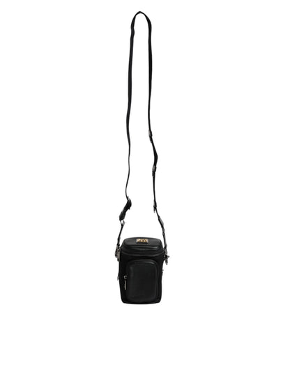 Bolso bandolera con cámara y logotipo de Dolce &amp; Gabbana en piel negra