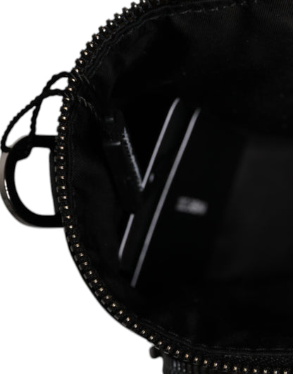 Bolso bandolera con cámara y logotipo de Dolce &amp; Gabbana en piel negra
