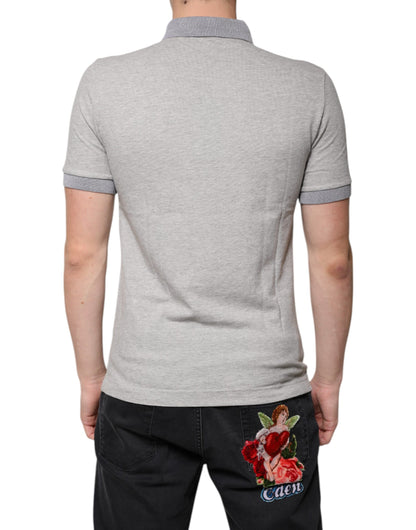 Dolce & Gabbana Gray Collared Short Sleeves Men Polo T-shirt – IT46 | S par Dolce & Gabbana | Disponible sur Sandy Store ByNet