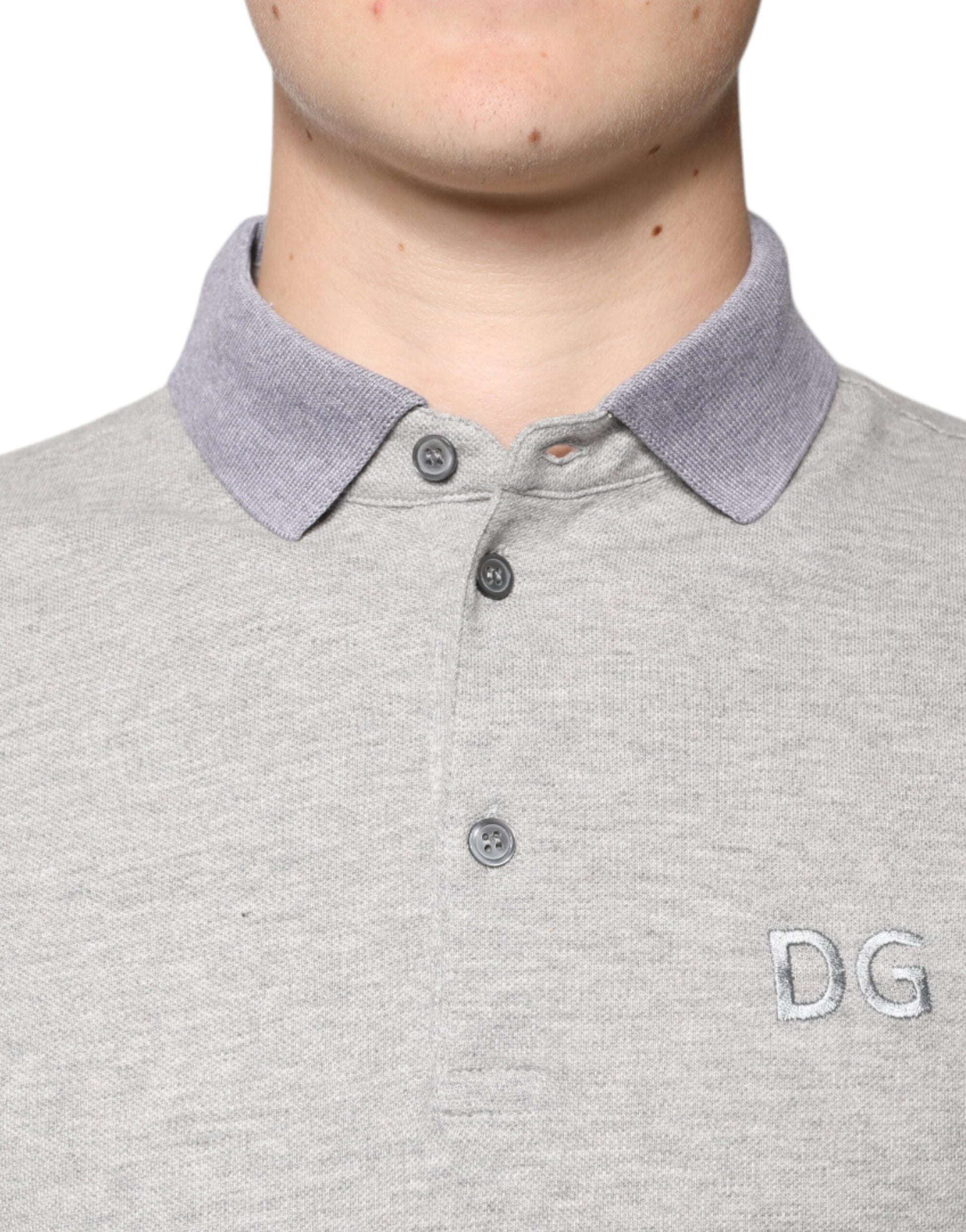 Dolce & Gabbana Gray Collared Short Sleeves Men Polo T-shirt – IT46 | S par Dolce & Gabbana | Disponible sur Sandy Store ByNet