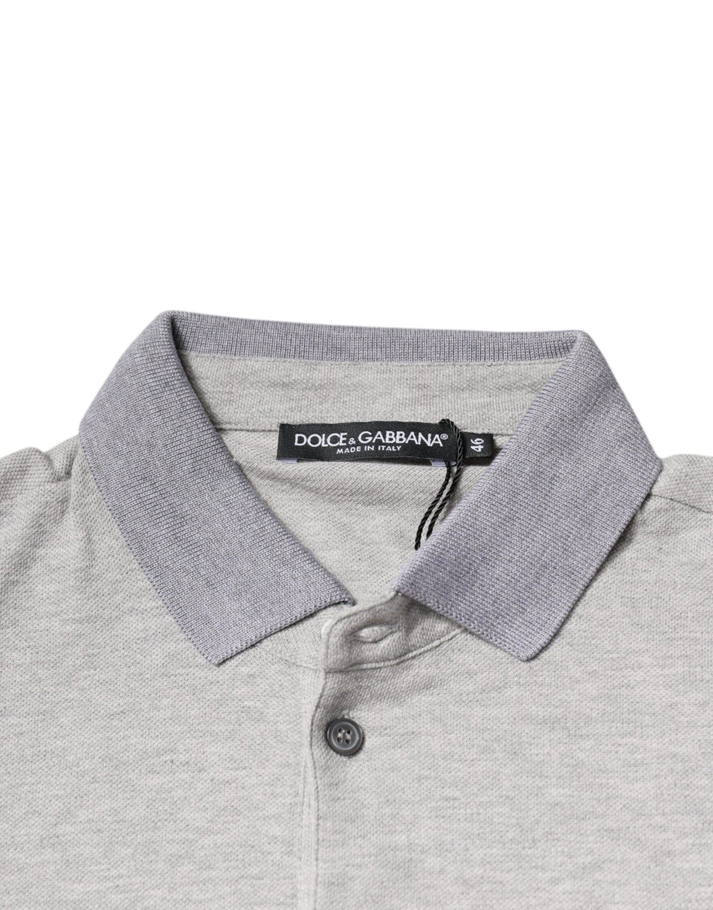 Dolce & Gabbana Gray Collared Short Sleeves Men Polo T-shirt – IT46 | S par Dolce & Gabbana | Disponible sur Sandy Store ByNet