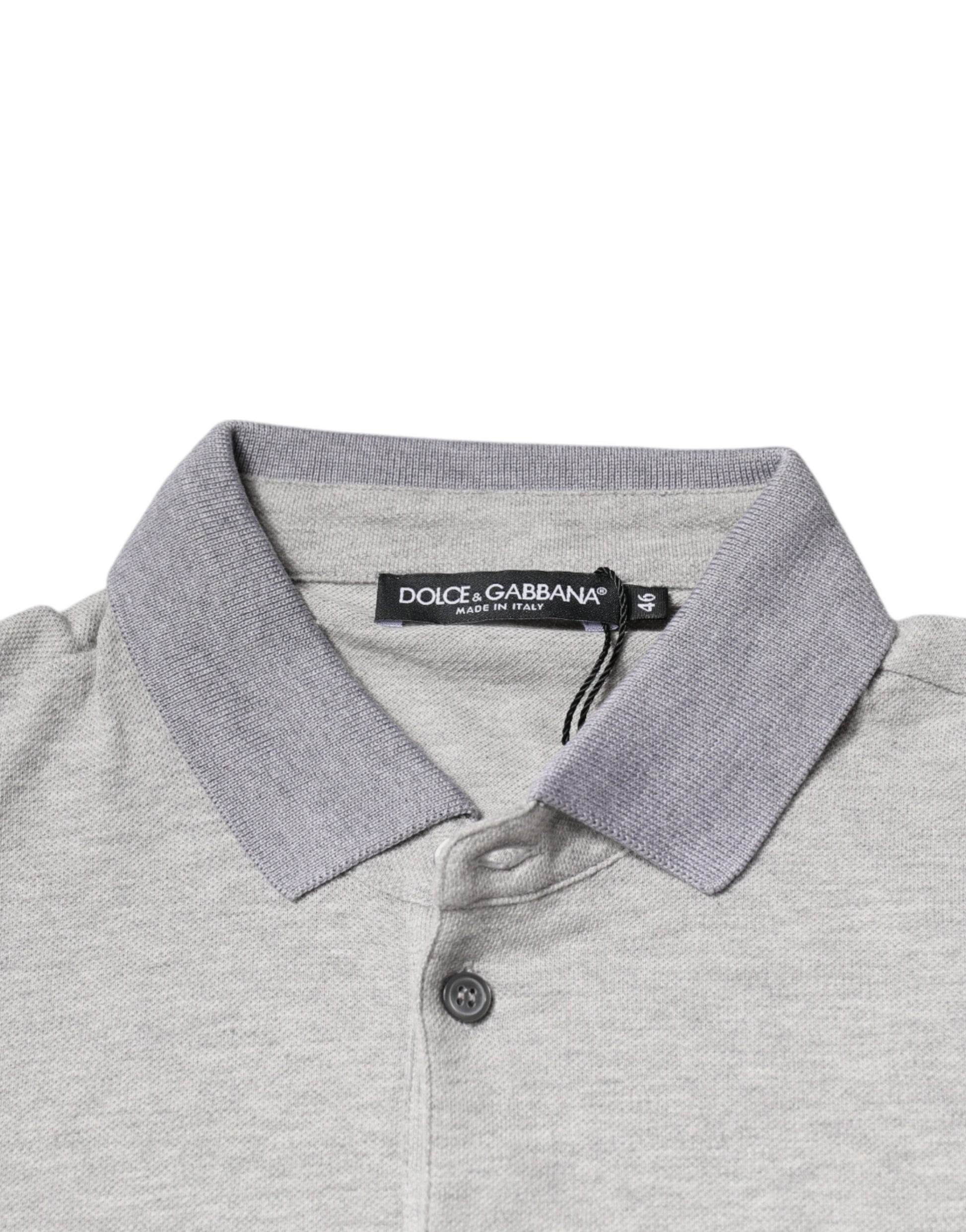 Dolce & Gabbana Gray Collared Short Sleeves Men Polo T-shirt – IT46 | S par Dolce & Gabbana | Disponible sur Sandy Store ByNet