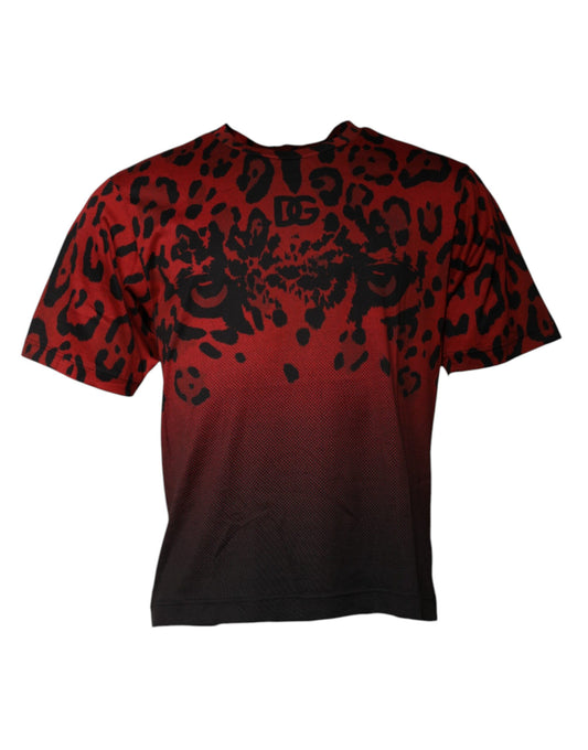 Dolce & Gabbana Red Leopard Cotton Short Sleeves T-shirt – IT46 | S par Dolce & Gabbana | Disponible sur Sandy Store ByNet