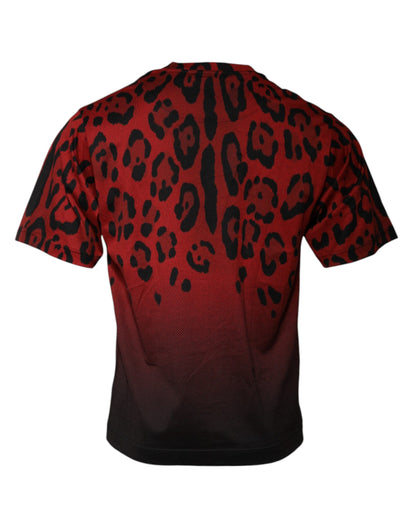 Dolce & Gabbana Red Leopard Cotton Short Sleeves T-shirt – IT46 | S par Dolce & Gabbana | Disponible sur Sandy Store ByNet
