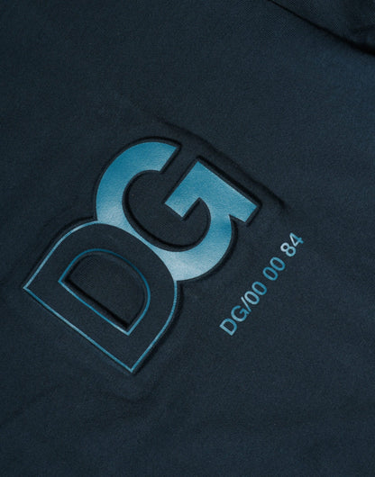 Camiseta de manga corta con cuello redondo y logotipo azul de Dolce &amp; Gabbana