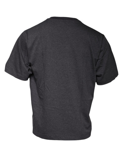 Camiseta gris oscuro de manga corta y cuello redondo de Dolce &amp; Gabbana