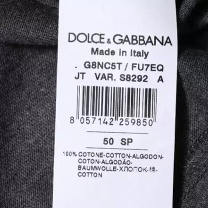 Camiseta gris oscuro de manga corta y cuello redondo de Dolce &amp; Gabbana