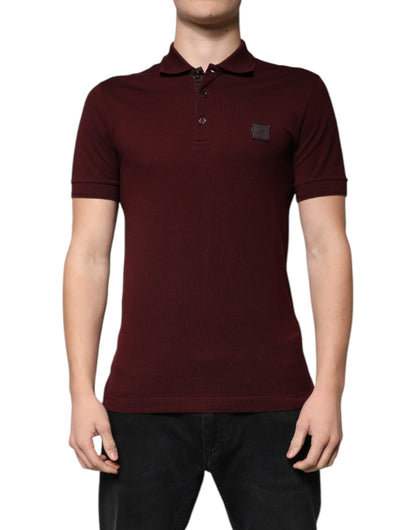 Dolce & Gabbana Maroon Collared Short Sleeves Polo T-shirt – IT44 | XS par Dolce & Gabbana | Disponible sur Sandy Store ByNet