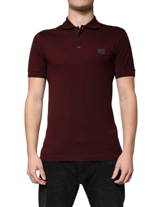Dolce & Gabbana Maroon Collared Short Sleeves Polo T-shirt – IT44 | XS par Dolce & Gabbana | Disponible sur Sandy Store ByNet
