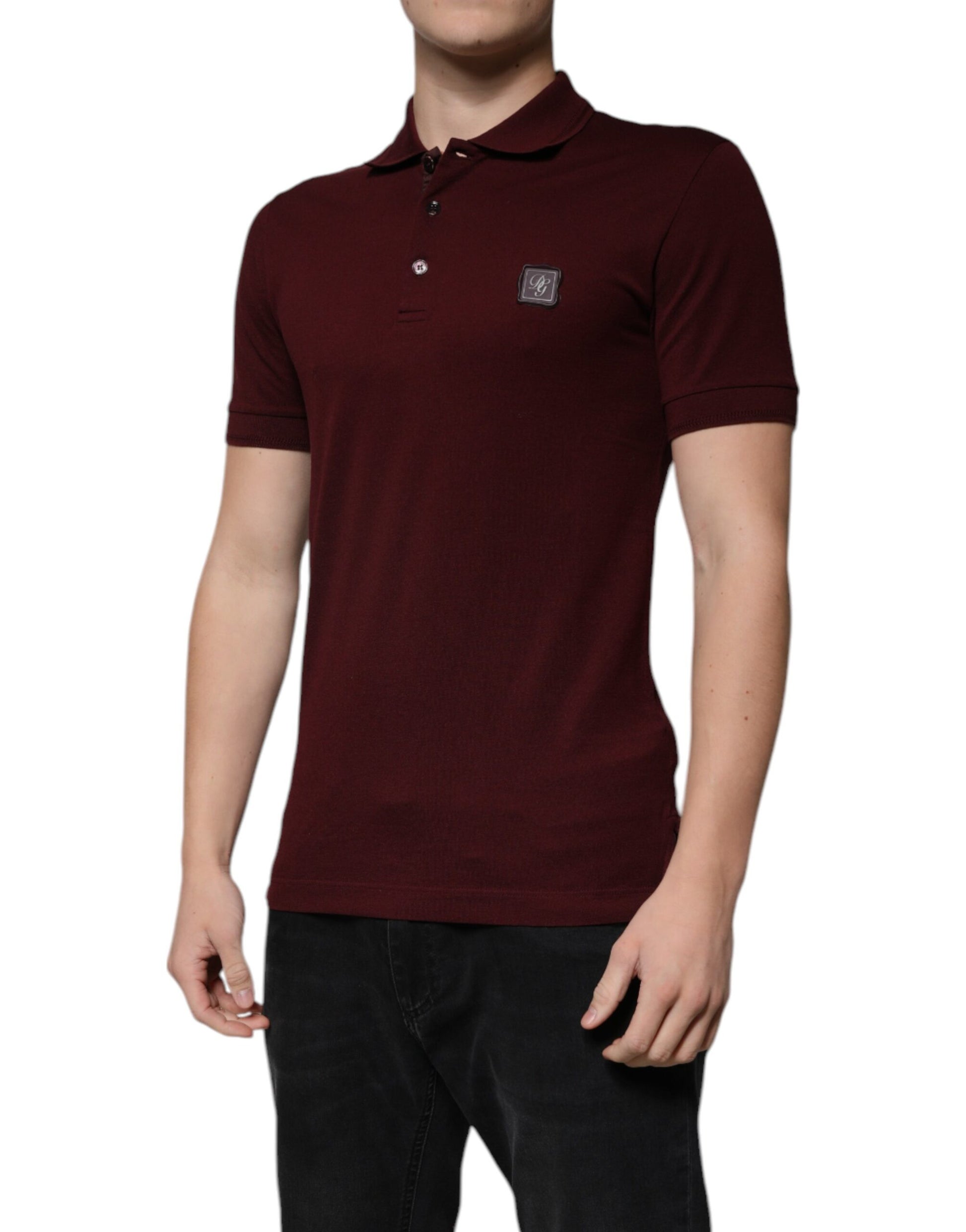Dolce & Gabbana Maroon Collared Short Sleeves Polo T-shirt – IT44 | XS par Dolce & Gabbana | Disponible sur Sandy Store ByNet
