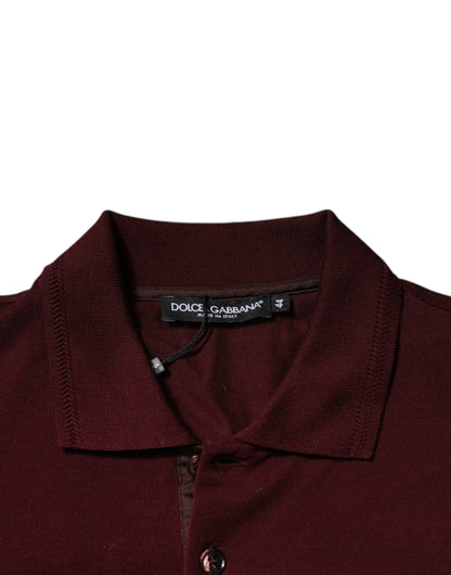 Dolce & Gabbana Maroon Collared Short Sleeves Polo T-shirt – IT44 | XS par Dolce & Gabbana | Disponible sur Sandy Store ByNet