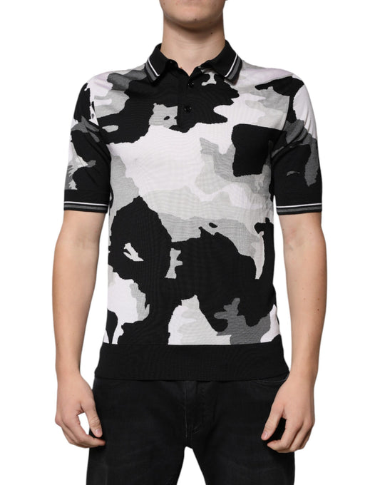 Dolce & Gabbana Multicolor Camouflage Collared Polo T-shirt – IT46 | S par Dolce & Gabbana | Disponible sur Sandy Store ByNet