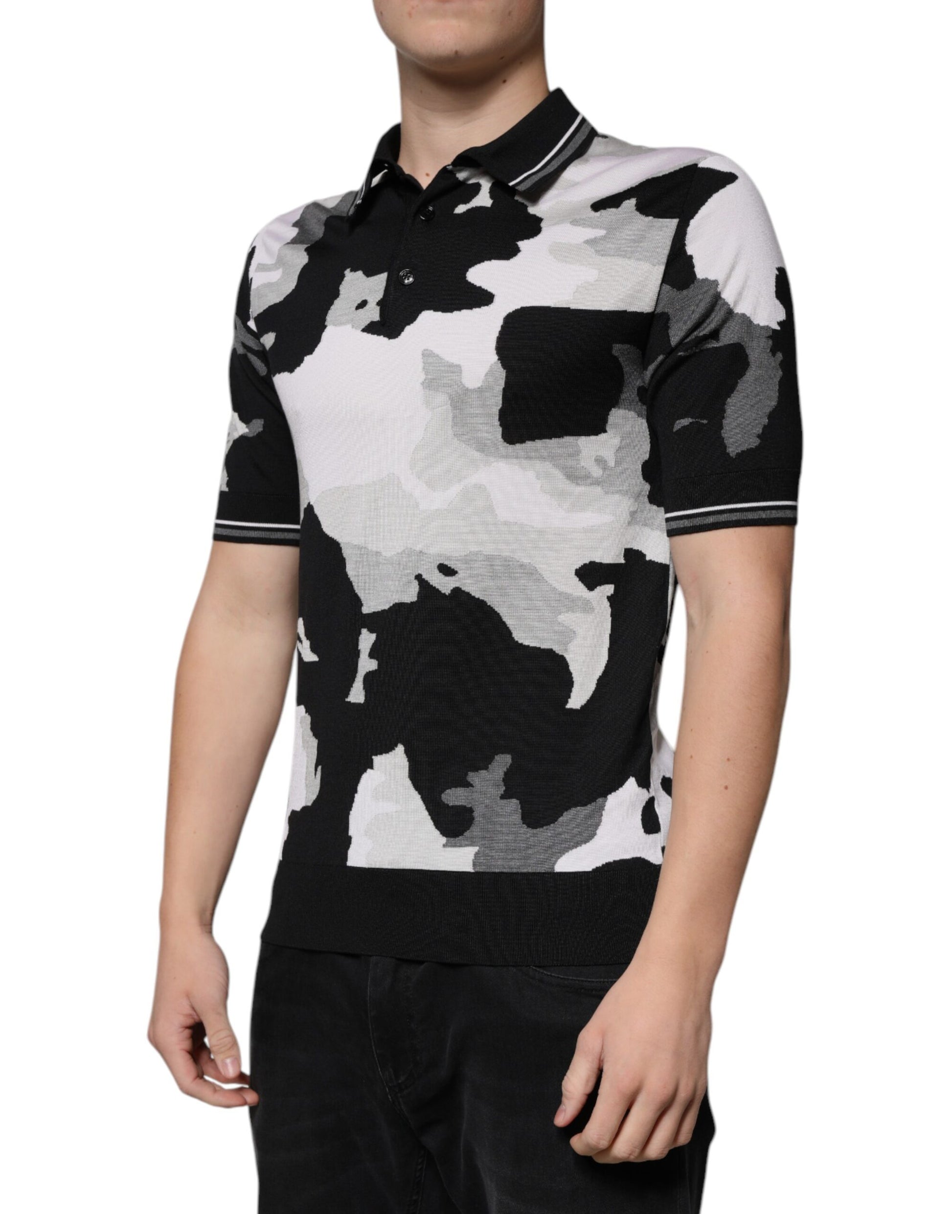 Dolce & Gabbana Multicolor Camouflage Collared Polo T-shirt – IT46 | S par Dolce & Gabbana | Disponible sur Sandy Store ByNet