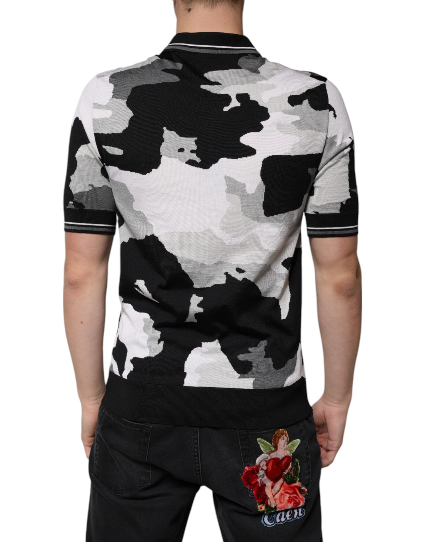 Dolce & Gabbana Multicolor Camouflage Collared Polo T-shirt – IT46 | S par Dolce & Gabbana | Disponible sur Sandy Store ByNet
