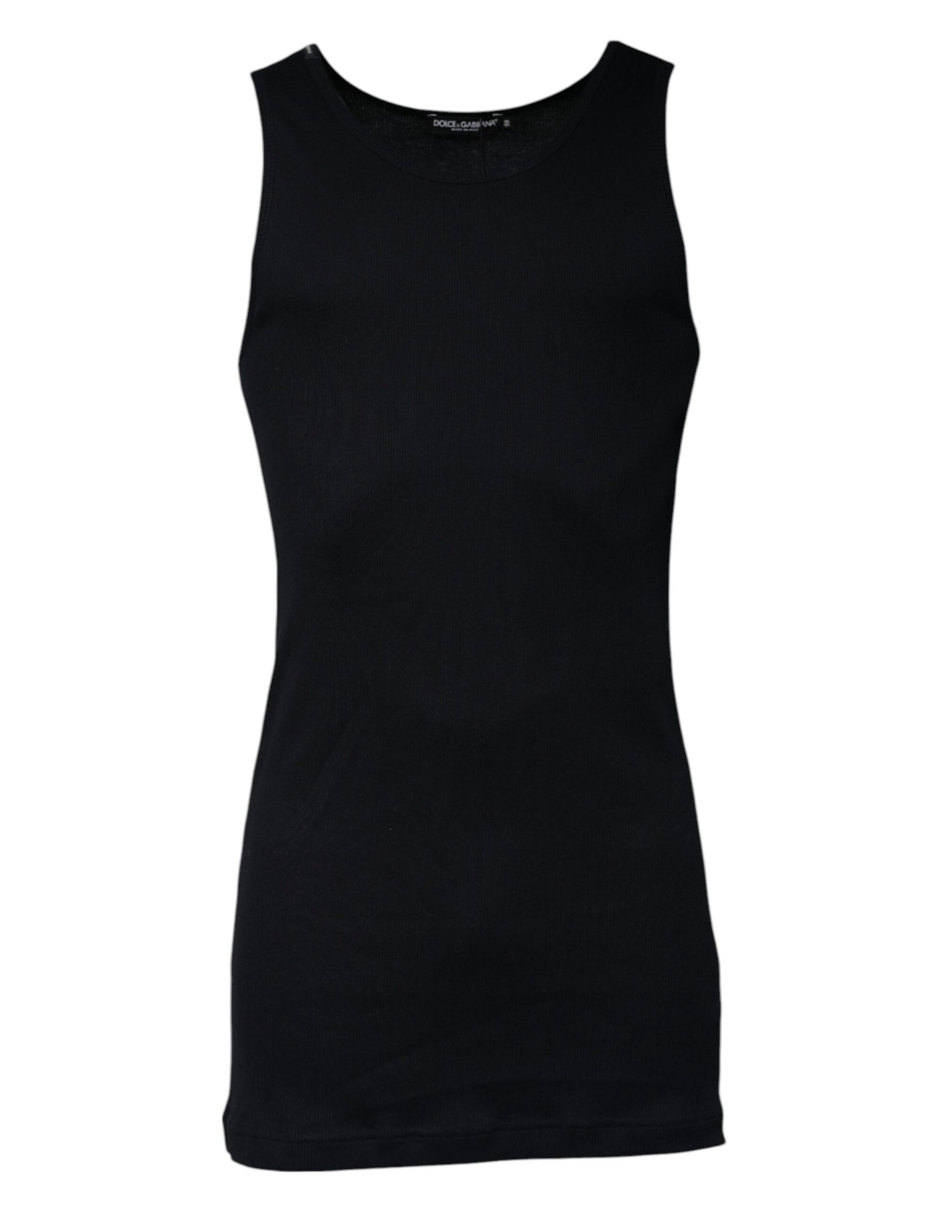 Dolce & Gabbana Black Cotton Sleeveless Round Neck Tank T-shirt – IT50 | L par Dolce & Gabbana | Disponible sur Sandy Store ByNet