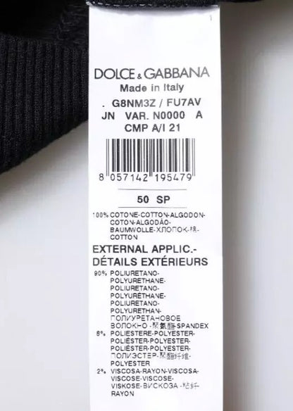 Camiseta sin mangas de algodón negra con cuello redondo de Dolce &amp; Gabbana
