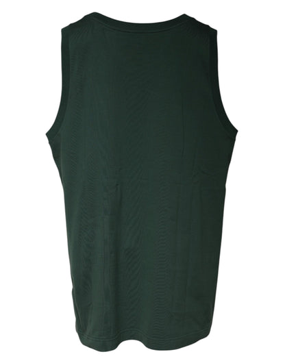 Dolce & Gabbana Green DG Sleeveless Round Neck Tank T-shirt – IT52 | XL par Dolce & Gabbana | Disponible sur Sandy Store ByNet