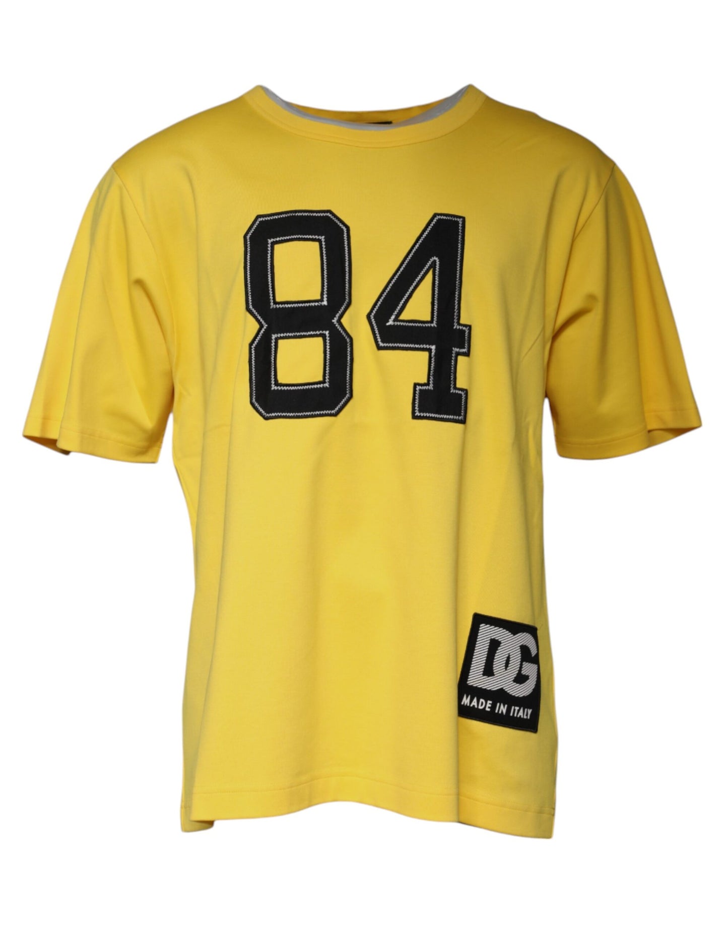 Camiseta amarilla de manga corta y cuello redondo de Dolce &amp; Gabbana