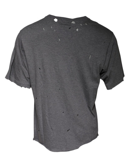 Dolce &amp; Gabbana Gray Logo Crew Neck Short Sleeves T-shirt