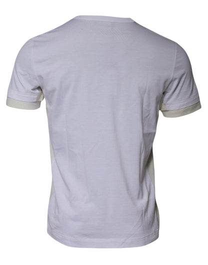 Dolce &amp; Gabbana White Cotton Crew Neck Short Sleeves T-shirt