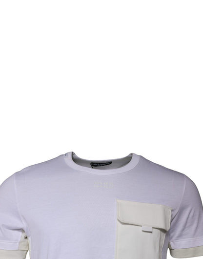 Dolce &amp; Gabbana White Cotton Crew Neck Short Sleeves T-shirt