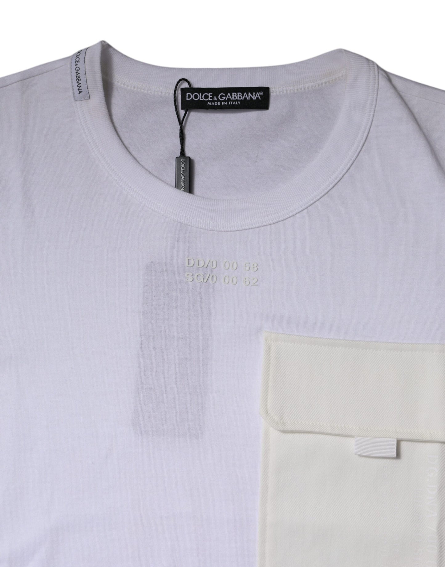 Dolce &amp; Gabbana White Cotton Crew Neck Short Sleeves T-shirt