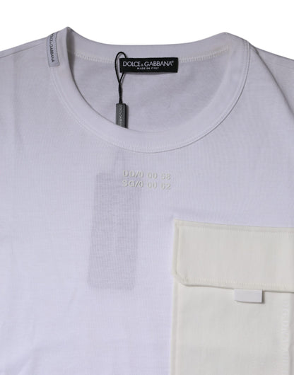 Dolce &amp; Gabbana White Cotton Crew Neck Short Sleeves T-shirt
