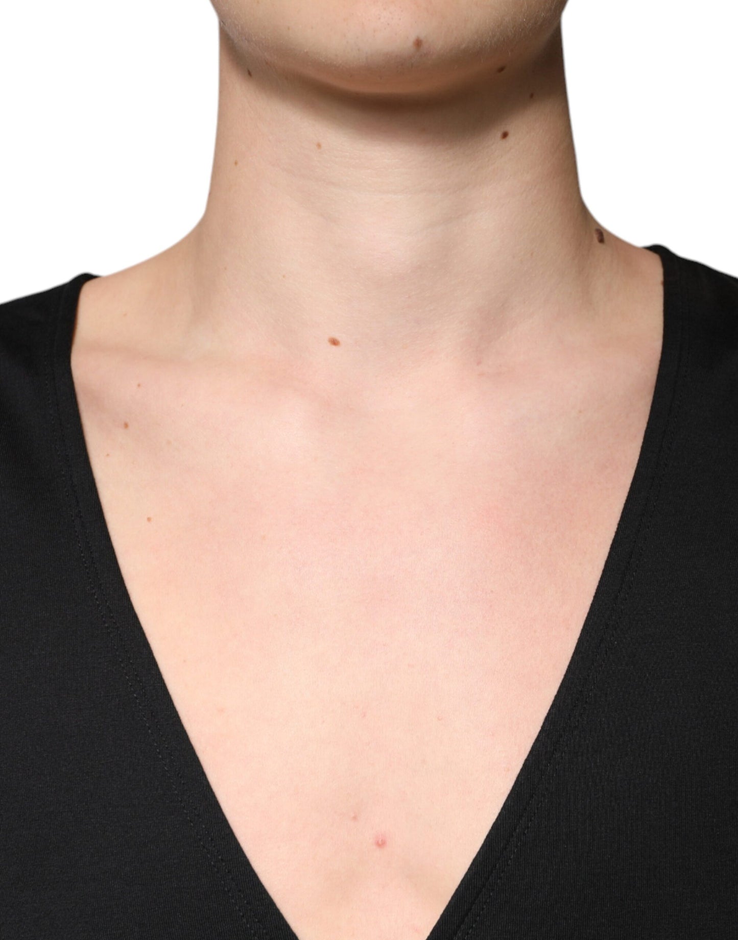 Dolce &amp; Gabbana Black Cotton V-neck Short Sleeves T-shirt