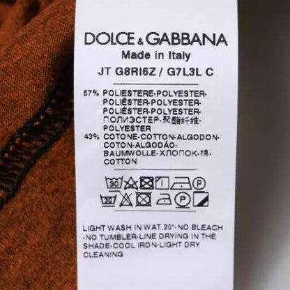 Dolce &amp; Gabbana Brown DG Logo Polyester Crew Neck T-shirt