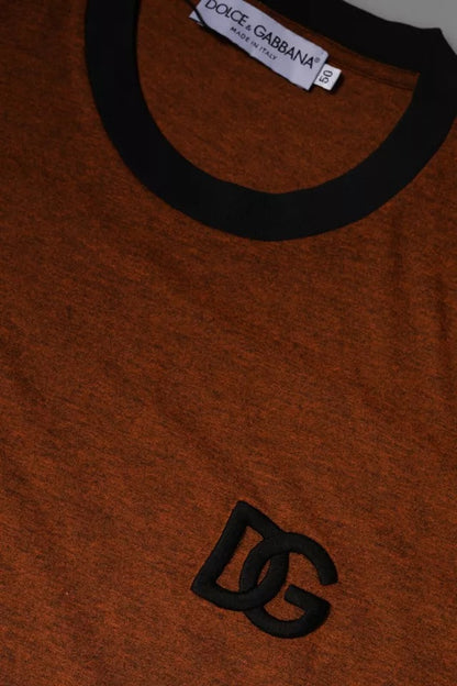 Dolce &amp; Gabbana Brown DG Logo Polyester Crew Neck T-shirt