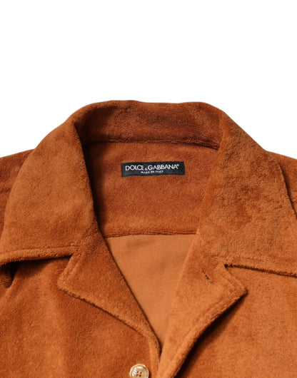 Dolce &amp; Gabbana Hazel Cotton Velvet Button Down Collared Shirt