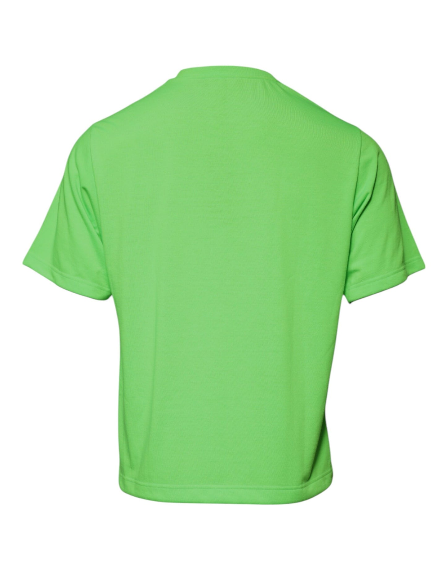 Dolce &amp; Gabbana Green Logo Polyester Crew Neck T-shirt