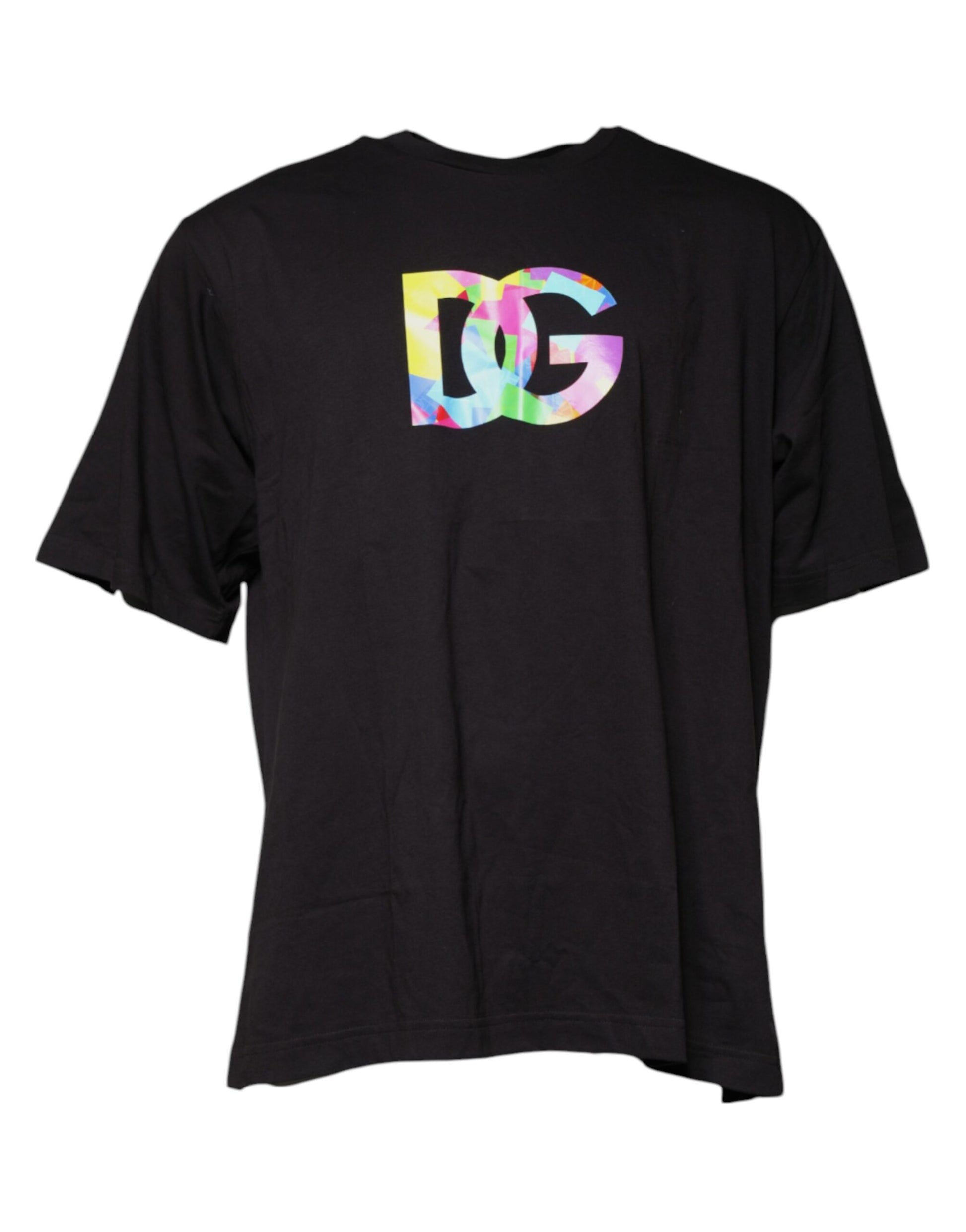 Dolce & Gabbana Black Logo Print Cotton Crew Neck T-shirt – IT56 | XXL par Dolce & Gabbana | Disponible sur Sandy Store ByNet