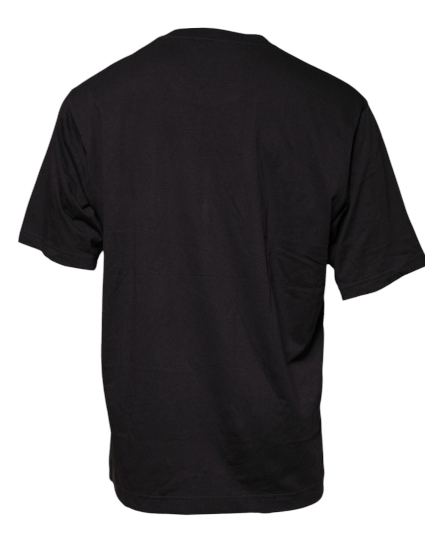 Dolce &amp; Gabbana Black Logo Print Cotton Crew Neck T-shirt