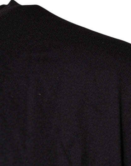 Dolce &amp; Gabbana Black Logo Print Cotton Crew Neck T-shirt