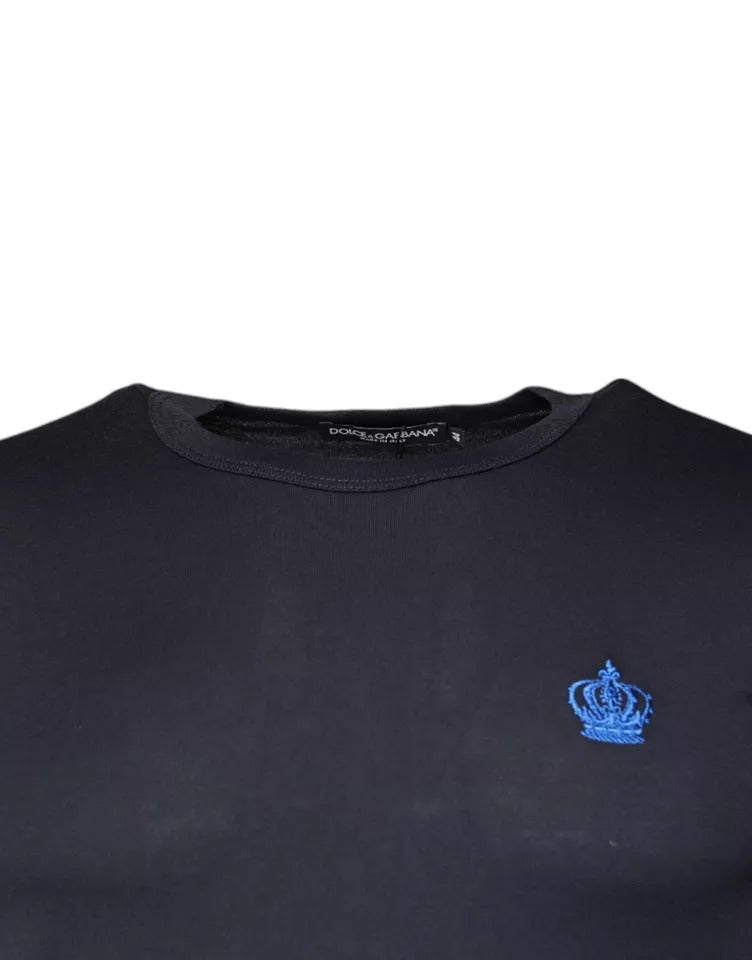 Dolce &amp; Gabbana Blue Crown Crew Neck Short Sleeves T-shirt