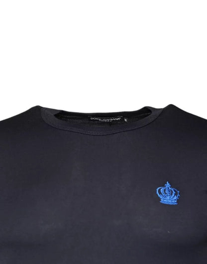 Dolce &amp; Gabbana Blue Crown Crew Neck Short Sleeves T-shirt