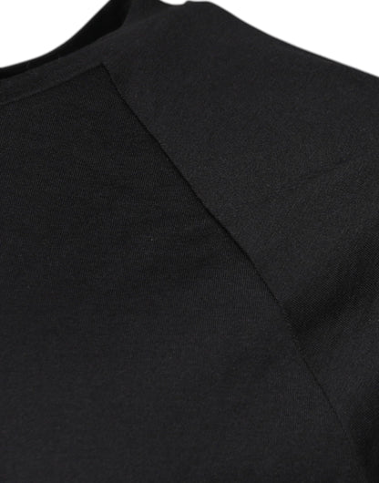 Dolce &amp; Gabbana Black Logo Print Cotton Crew Neck T-shirt