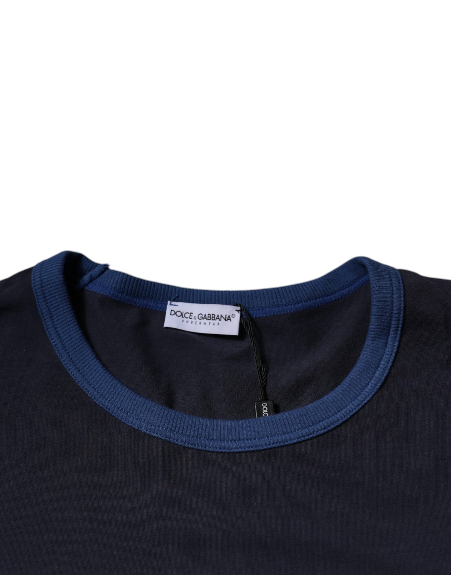 Dolce &amp; Gabbana Blue Cotton Stretch Crewneck Underwear T-shirt