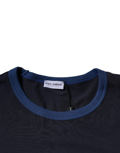 Dolce &amp; Gabbana Blue Cotton Stretch Crewneck Underwear T-shirt