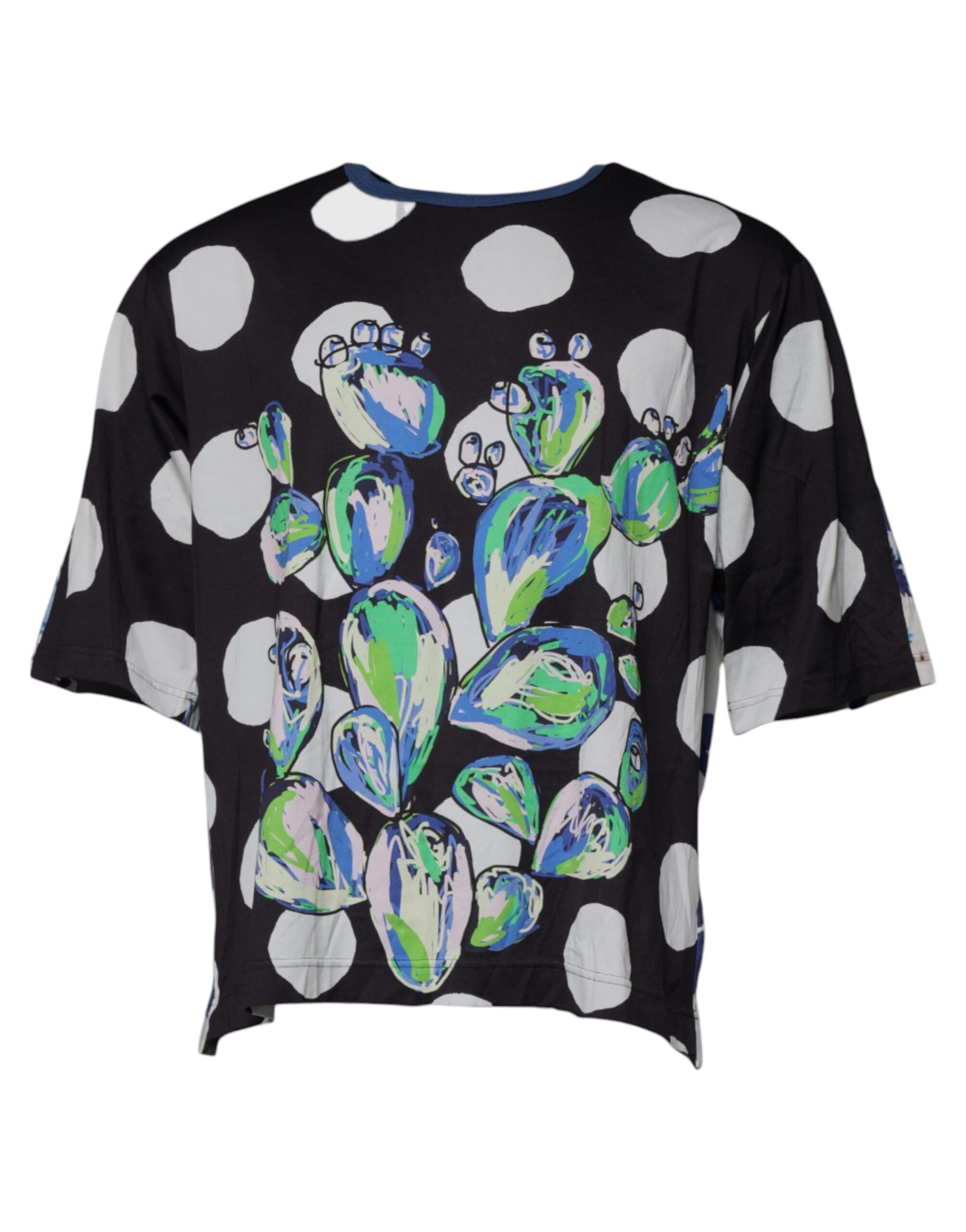 Dolce & Gabbana Black White Printed Cotton Crew Neck T-shirt – IT50 | L par Dolce & Gabbana | Disponible sur Sandy Store ByNet