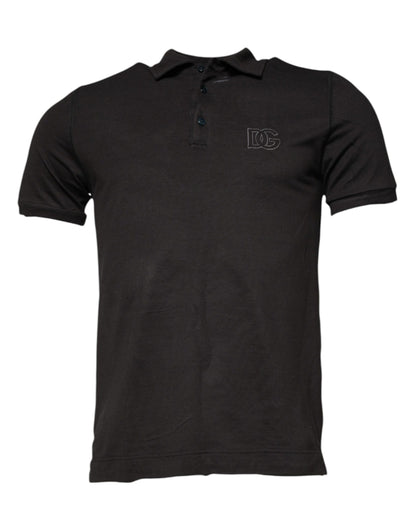 Dolce & Gabbana Dark Gray Collared Short Sleeves Polo T-shirt – IT50 | L par Dolce & Gabbana | Disponible sur Sandy Store ByNet