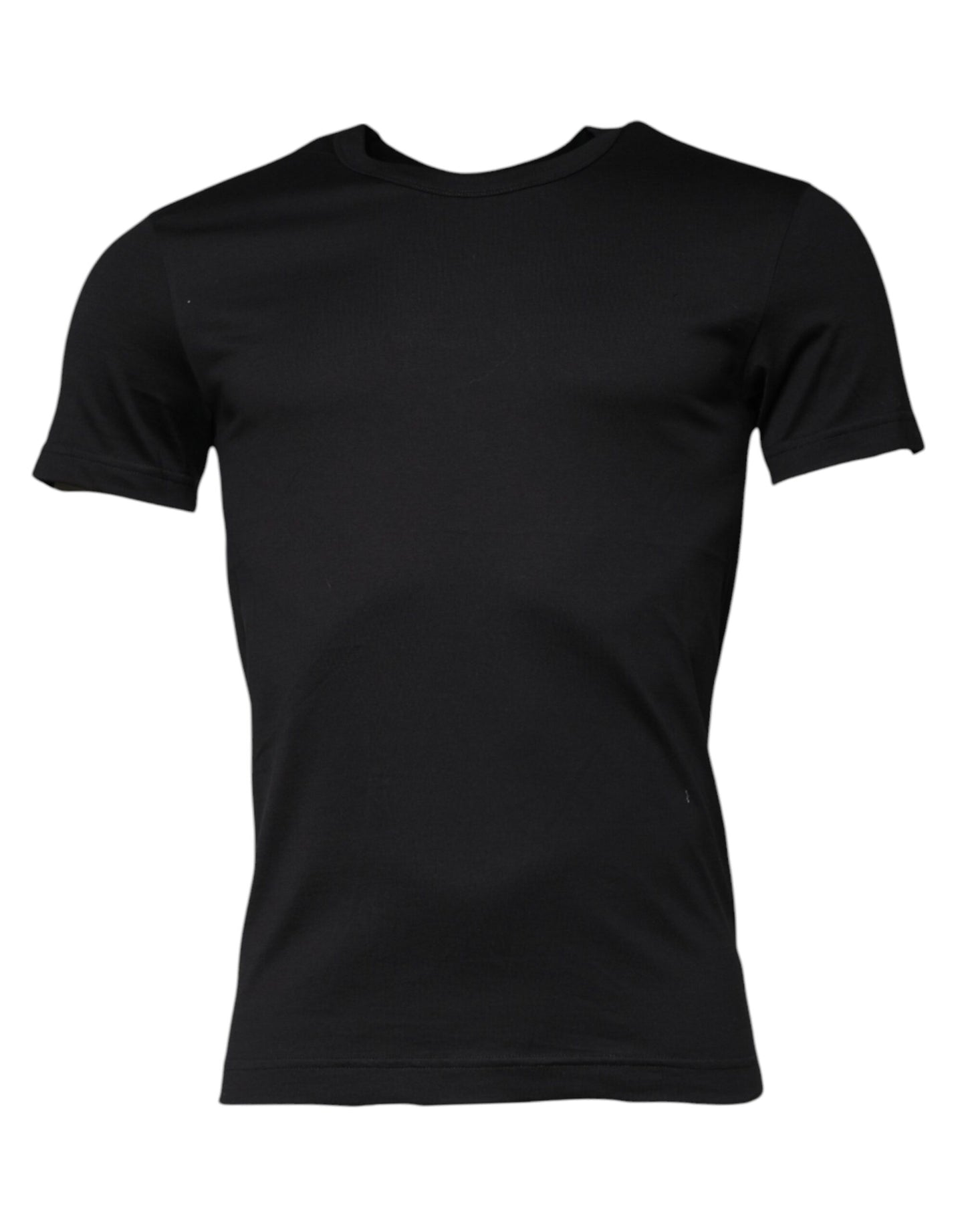Dolce &amp; Gabbana Black Cotton Crew Neck Short Sleeves T-shirt