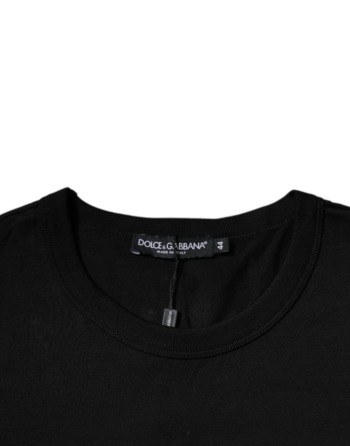Dolce &amp; Gabbana Black Cotton Crew Neck Short Sleeves T-shirt