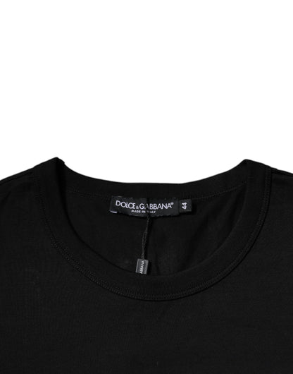 Dolce &amp; Gabbana Black Cotton Crew Neck Short Sleeves T-shirt