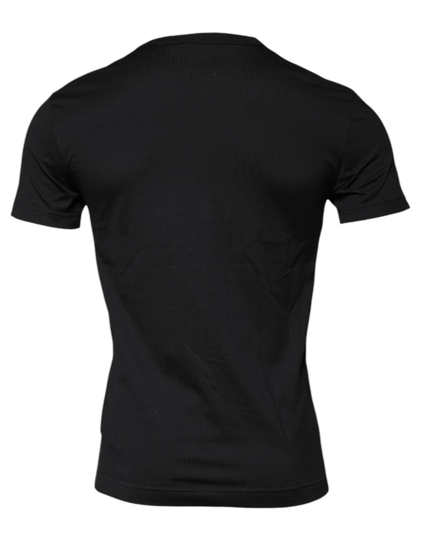 Dolce &amp; Gabbana Black Cotton Crew Neck Short Sleeves T-shirt
